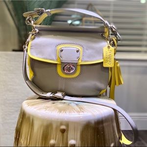 Gray and Yellow Coach Archive Willis Crossbody